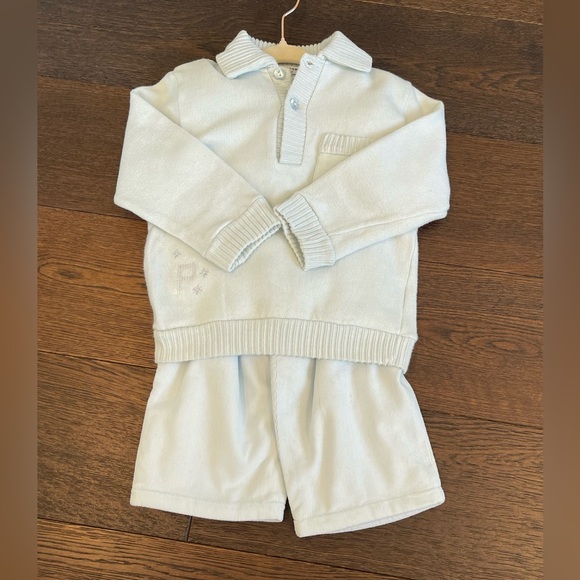 Cozy Designer Baby Outfit PAPERMOON mini Size 12 Months Light Blue Warm - Picture 16 of 16